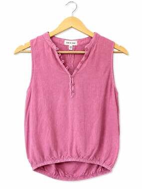 Cloth & Stone Pink Sleeveless Henley Button Blouse Top Size S